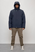 Купить Куртка спортивная MTFORCE мужская с капюшоном темно-синего цвета 2332TS, фото 14