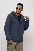 Купить Куртка спортивная MTFORCE мужская с капюшоном темно-синего цвета 2332TS, фото 5