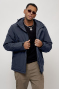 Купить Куртка спортивная MTFORCE мужская с капюшоном темно-синего цвета 2332TS, фото 9