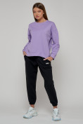 Купить Спортивный костюм женский трикотажный модный фиолетового цвета 23330F, фото 2