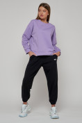 Купить Спортивный костюм женский трикотажный модный фиолетового цвета 23330F
