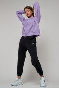 Купить Спортивный костюм женский трикотажный модный фиолетового цвета 23330F, фото 6