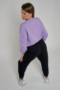 Купить Спортивный костюм женский трикотажный модный фиолетового цвета 23330F, фото 8