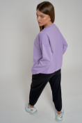 Купить Спортивный костюм женский трикотажный модный фиолетового цвета 23330F, фото 9