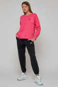 Купить Спортивный костюм женский трикотажный модный розового цвета 23330R