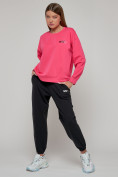 Купить Спортивный костюм женский трикотажный модный розового цвета 23330R, фото 4