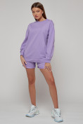Купить Спортивный костюм женский трикотажный модный фиолетового цвета 23331F, фото 10