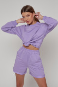 Купить Спортивный костюм женский трикотажный модный фиолетового цвета 23331F
