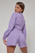 Купить Спортивный костюм женский трикотажный модный фиолетового цвета 23331F, фото 11