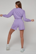 Купить Спортивный костюм женский трикотажный модный фиолетового цвета 23331F, фото 12