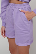 Купить Спортивный костюм женский трикотажный модный фиолетового цвета 23331F, фото 13