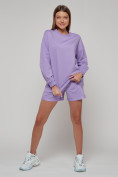 Купить Спортивный костюм женский трикотажный модный фиолетового цвета 23331F, фото 2