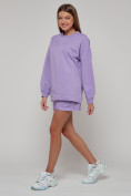 Купить Спортивный костюм женский трикотажный модный фиолетового цвета 23331F, фото 3