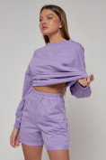 Купить Спортивный костюм женский трикотажный модный фиолетового цвета 23331F, фото 8