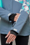 Купить Горнолыжная куртка женская зимняя бирюзового цвета 2337Br, фото 12