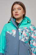 Купить Горнолыжная куртка женская зимняя бирюзового цвета 2337Br, фото 13