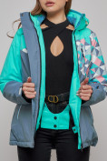 Купить Горнолыжная куртка женская зимняя бирюзового цвета 2337Br, фото 15