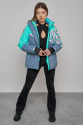 Купить Горнолыжная куртка женская зимняя бирюзового цвета 2337Br, фото 16
