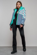 Купить Горнолыжная куртка женская зимняя бирюзового цвета 2337Br, фото 19