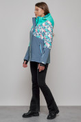 Купить Горнолыжная куртка женская зимняя бирюзового цвета 2337Br, фото 2