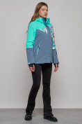 Купить Горнолыжная куртка женская зимняя бирюзового цвета 2337Br, фото 3