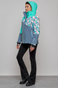 Купить Горнолыжная куртка женская зимняя бирюзового цвета 2337Br, фото 6