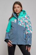 Купить Горнолыжная куртка женская зимняя бирюзового цвета 2337Br, фото 9