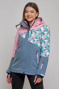 Купить Горнолыжная куртка женская зимняя розового цвета 2337R, фото 3
