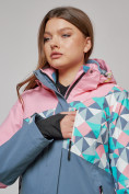 Купить Горнолыжная куртка женская зимняя розового цвета 2337R, фото 6