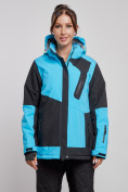 Купить Горнолыжная куртка женская зимняя большого размера голубого цвета 23661Gl