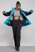 Купить Горнолыжная куртка женская зимняя большого размера голубого цвета 23661Gl, фото 11