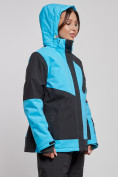 Купить Горнолыжная куртка женская зимняя большого размера голубого цвета 23661Gl, фото 12