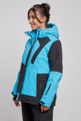 Купить Горнолыжная куртка женская зимняя большого размера голубого цвета 23661Gl, фото 2