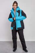 Купить Горнолыжная куртка женская зимняя большого размера голубого цвета 23661Gl, фото 8