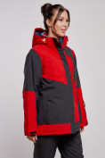 Купить Горнолыжная куртка женская зимняя большого размера красного цвета 23661Kr, фото 3