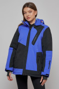 Купить Горнолыжная куртка женская зимняя большого размера синего цвета 23661S