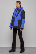Купить Горнолыжная куртка женская зимняя большого размера синего цвета 23661S, фото 10