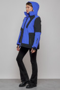 Купить Горнолыжная куртка женская зимняя большого размера синего цвета 23661S, фото 14