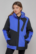 Купить Горнолыжная куртка женская зимняя большого размера синего цвета 23661S, фото 3