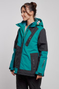 Купить Горнолыжная куртка женская зимняя большого размера темно-зеленого цвета 23661TZ, фото 2