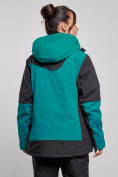 Купить Горнолыжная куртка женская зимняя большого размера темно-зеленого цвета 23661TZ, фото 4