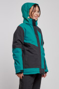 Купить Горнолыжная куртка женская зимняя большого размера темно-зеленого цвета 23661TZ, фото 5