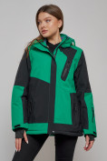 Купить Горнолыжная куртка женская зимняя большого размера зеленого цвета 23661Z