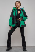 Купить Горнолыжная куртка женская зимняя большого размера зеленого цвета 23661Z, фото 12