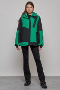 Купить Горнолыжная куртка женская зимняя большого размера зеленого цвета 23661Z, фото 13