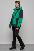 Купить Горнолыжная куртка женская зимняя большого размера зеленого цвета 23661Z, фото 14