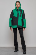 Купить Горнолыжная куртка женская зимняя большого размера зеленого цвета 23661Z, фото 17