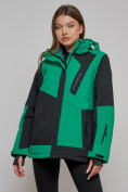 Купить Горнолыжная куртка женская зимняя большого размера зеленого цвета 23661Z, фото 2