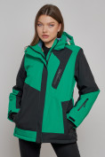 Купить Горнолыжная куртка женская зимняя большого размера зеленого цвета 23661Z, фото 4
