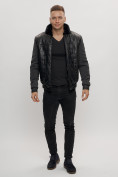 Купить Классическая куртка из экокожи мужская черного цвета 2386Ch
